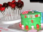 Mesa dulce cumpleaños aitana, tarta pepa pig, cake pops, cakes vainilla