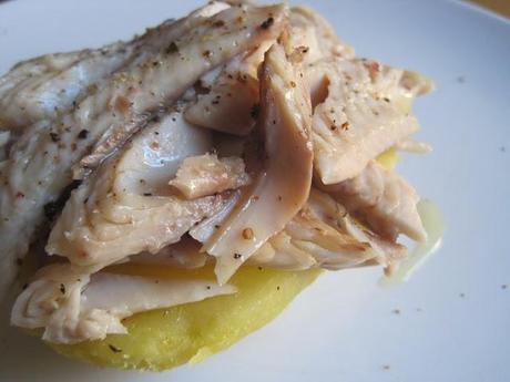 Trucha ahumada con patata