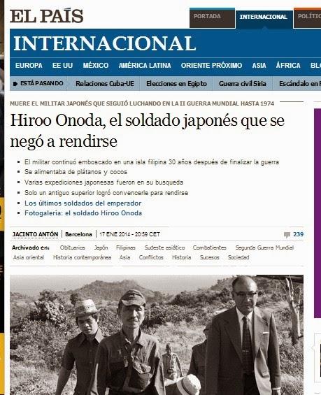 MUERE HIROO ONODA, UN OFICIAL JAPONÉS QUE RESISTIÓ EN LA SELVA FILIPINA CASI TREINTA AÑOS DESPUÉS DE ACABAR LA II GUERRA MUNDIAL