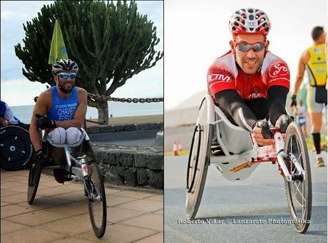 Los atletas con discapacidad, Rafael Botello y Norberto Chávez, dos de los referentes nacionales en las carreras de larga distancia, así como del ciclismo, triatlón y duatlón presentes en la DISA Gran Canaria Maratón 2014