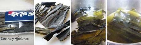 trabajando con el alga konbu