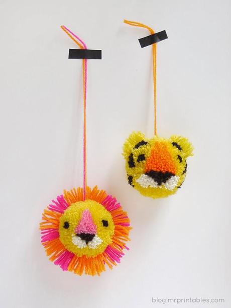 DIY.....INCREIBLES POMPONES CON FORMA DE ANIMAL
