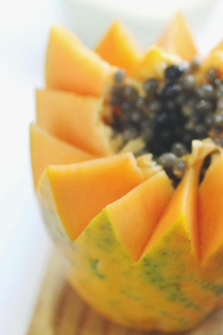 Smoothie de papaya y como decorar  con frutas