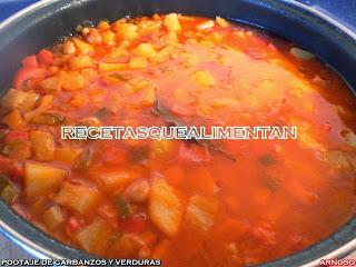 POTAJE DE GARBANZOS Y VERDURAS