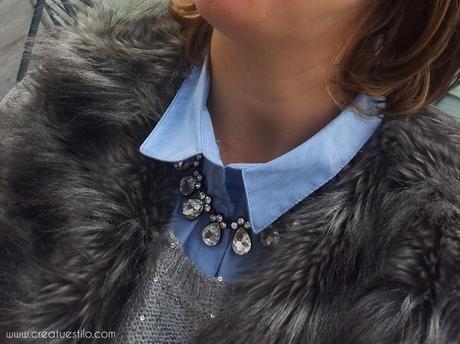 Look con chaleco de pelo gris (2)