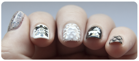 NOTD: Uñas mix and match de invierno estilo jersey. NOTD: Uñas mix and match de invierno estilo jersey.