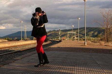 Con botas de agua (wellies boots)