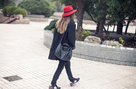 street style barbara crespo i am cool red sweater the corner shop fashion blogger outfit