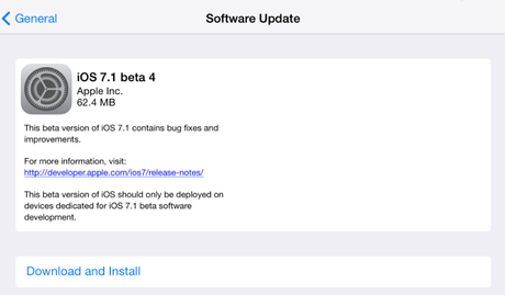 screen shot 2014 01 20 at 1 02 09 pm Apple libera iOS 7.1 beta 4 para desarrolladores