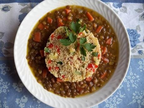 Cous Cous con Lentejas y Verduras