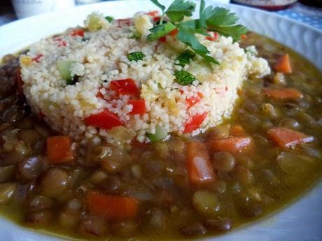 Cous Cous con Lentejas y Verduras