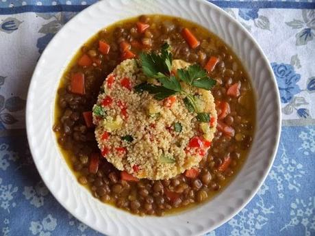 Cous Cous con Lentejas y Verduras