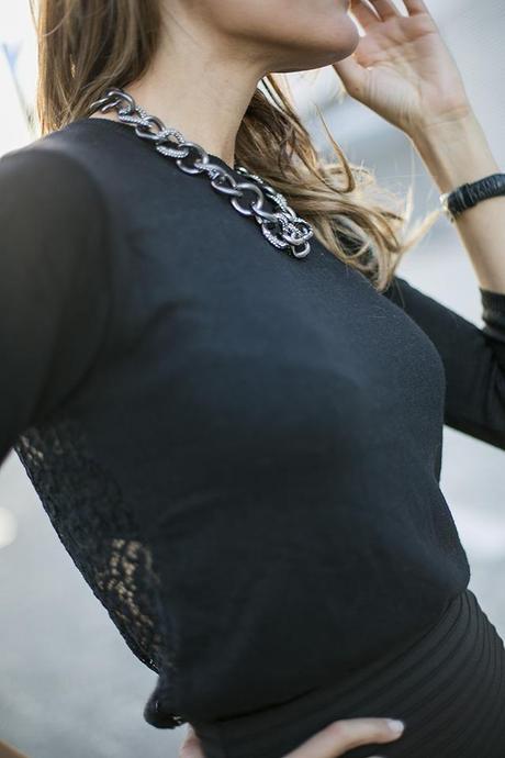 OUTFITS, slimane, mango touch, suiteblanco, black outfit, total black, bohochic, hats, sombreros ala, long coat, sales, zara, lace, emporio armani, cristina blanco, guia de estilo, spanish fashion blog, ootd, guiadeestilo