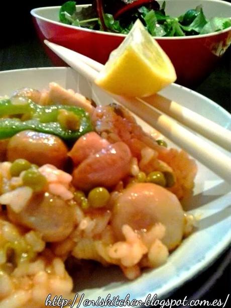 Arroz con pollo al champiñon!