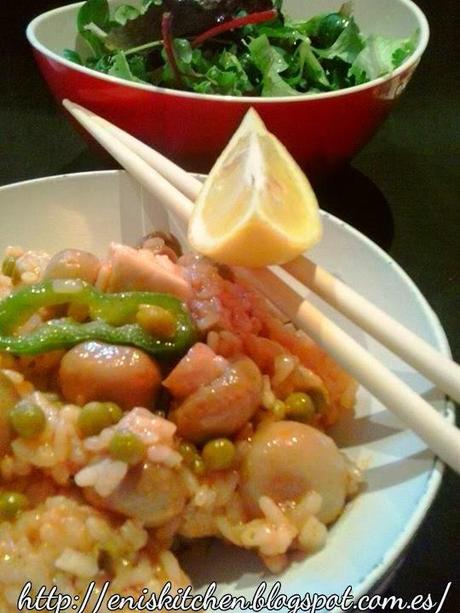 Arroz con pollo al champiñon!