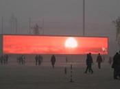 contaminación amanecer beiging china pantallas gigantes