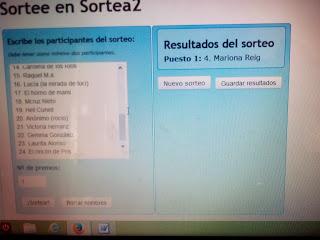 Resultados del sorteo con Madresfera