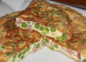 Imagen de Tortilla de jamÃ³n y guisantes