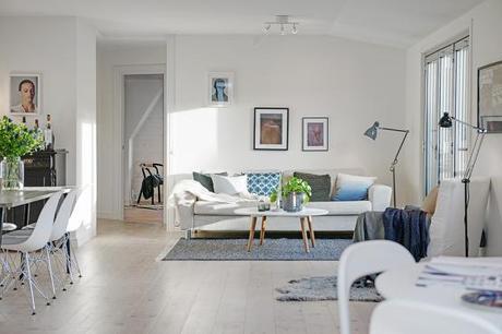 interiores de áticos y lofts estilo nórdico escandinavo estilo nórdico espacios diáfanos decoración decoración en blanco decoración de áticos cocinas diáfanas cocinas abiertas blancas modernas blog decoración interiores nórdico 