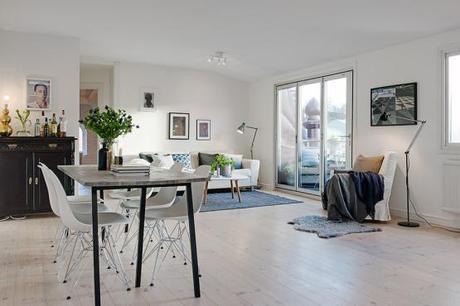 interiores de áticos y lofts estilo nórdico escandinavo estilo nórdico espacios diáfanos decoración decoración en blanco decoración de áticos cocinas diáfanas cocinas abiertas blancas modernas blog decoración interiores nórdico 