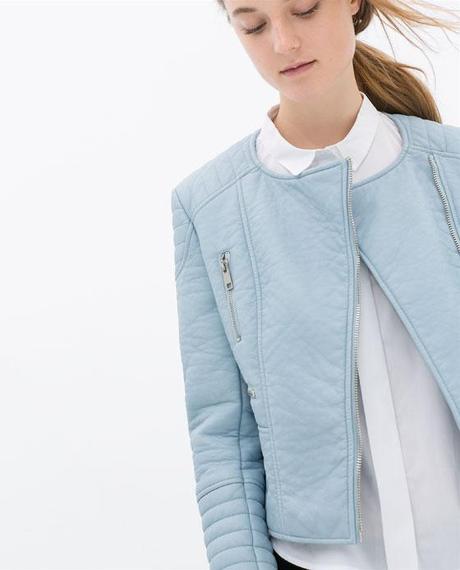 Imagen 7 de CAZADORA CRUZADA POLIPIEL PASTEL de Zara