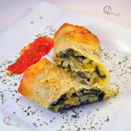 Rollitos de acelga y queso.