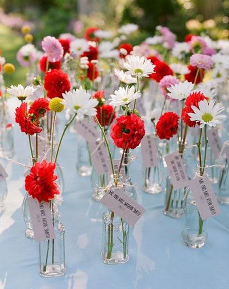 Organizar a los invitados con flores