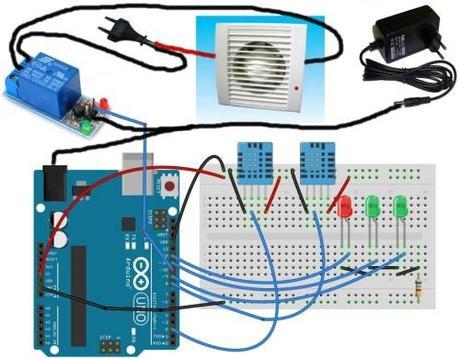 Cómo eliminar la humedad de tu casa o local: Parte 1 de 2 – Arduino Conexionado de Arduino, sensores y LEDs
