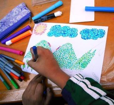 Pinto al estilo del Puntillismo