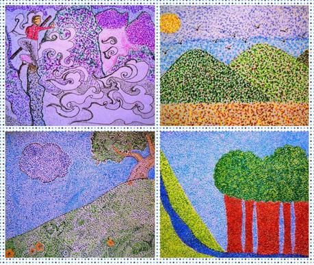 Pinto al estilo del Puntillismo