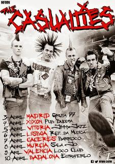 The Casualties girarán por España en abril