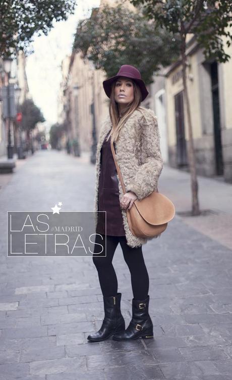 street style barbara crespo barrio de las letras madrid zara leather dress hat fashion blogger outfit