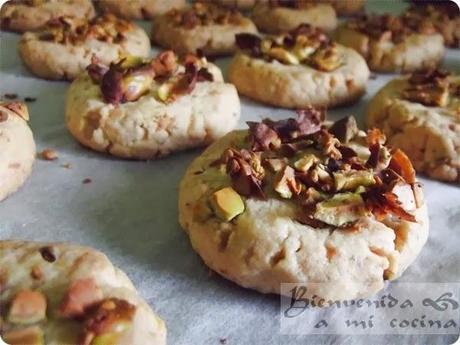 Galletas de pistachos y almendras (Estilo Ghribas)