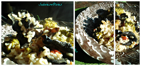 ARROZ DE VERDURAS CON TROMPETAS DE LA MUERTE