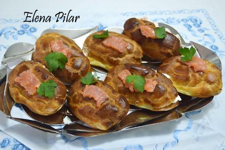 Eclairs de Salmón ahumado