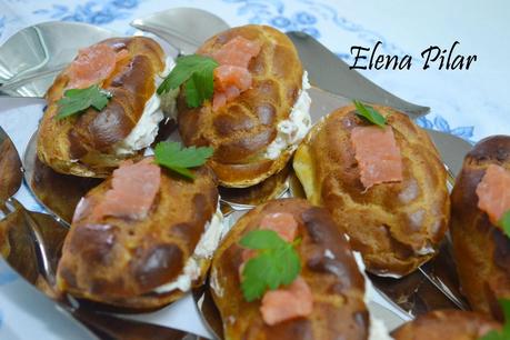 Eclairs de Salmón ahumado