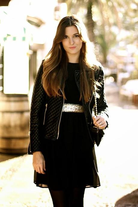 Sequins and leather