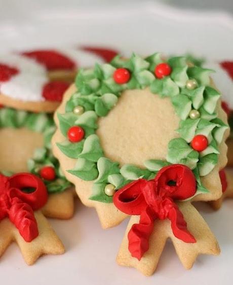 Galletas de Corona de Navidad usando la punta 352