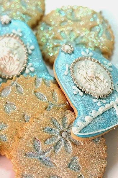 Galletas decoradas azules con motivo de Navidad