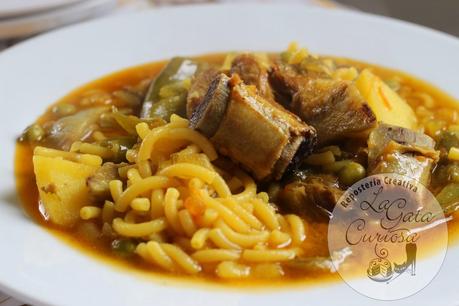 FIDEOS CON COSTILLEJAS (COSTILLA)