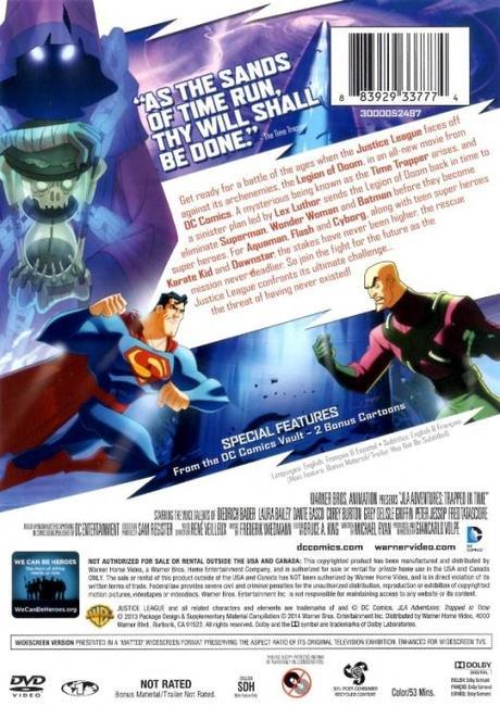 Justice League Adventures Trapped in Time trasera dvd back