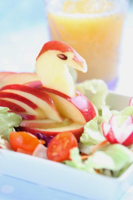 Ensalada cisne de manzana y paso paso