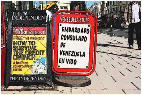 NewsStands comic - embargo consulado de Venezuela en Vigo
