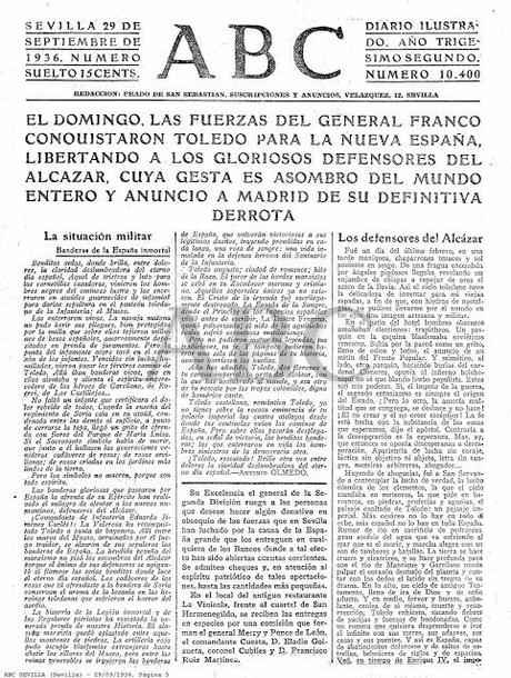 La prensa durante el Asedio al Alcazar de Toledo en la Guerra Civil