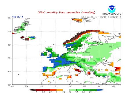 Previsión Febrero y Marzo 2014 según NOAA