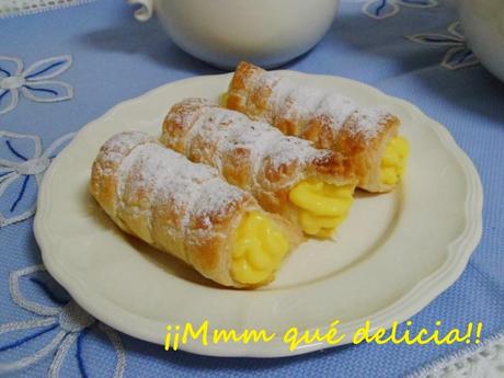 CONOS Y CANUTILLOS DE HOJALDRE Y CREMA