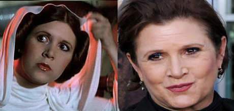 actiz princesa leia fisher antes y despues