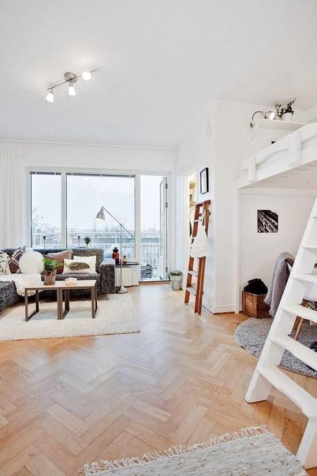 pisos decorados muebles ikea interiores espacios pequeños estuidos y mini pisos decoración estilo nórdico diseño de interiores decoración de interiores cocinas blancas pequeñas cama en un altillo blog decoración de interiores 