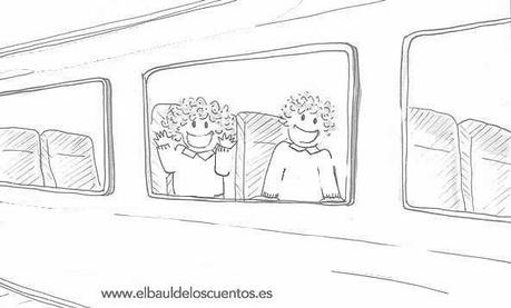 Viaje el tren para colorear