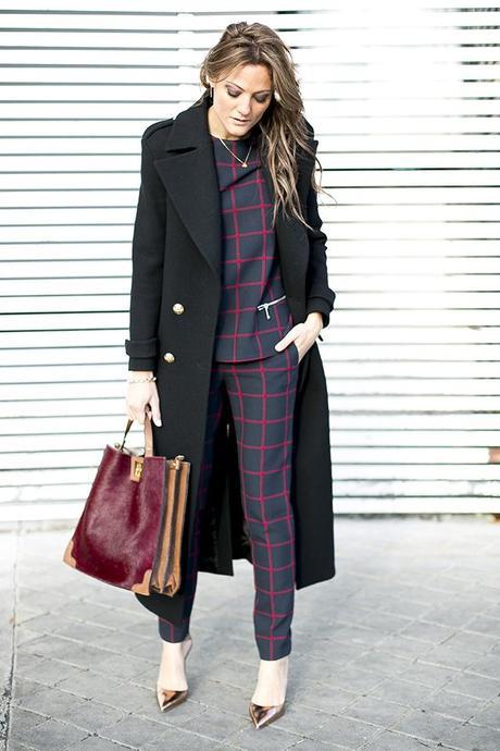 SUIT & CO-ORD OUTFITS, suits, co-ords. zara plaid, mercules, zapatos dorados zara, abrigo largo , long coat, Aristocrazy, dime que me quieres, satya jewelry, cristina bllanco, guiadeestilo, guia de estilo blog, spanish fashion blogger